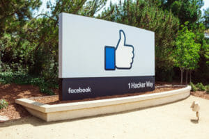 Facebook headquarters front sign
