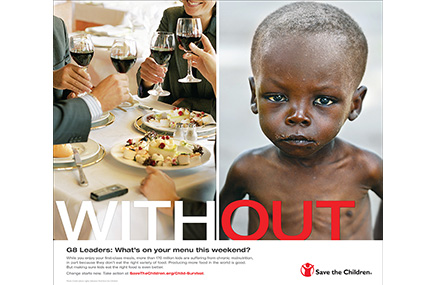 This piece from ghg promoted the hunger-relief efforts of the Save the Children Federation