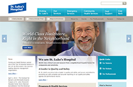 The website for St. Luke's Hospital