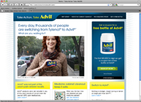 Pfizer piles on Tylenol with Advil ads, website