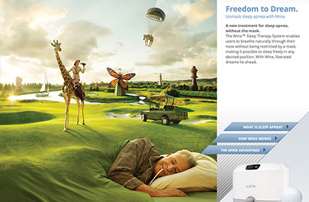 The website for Apnicure's Winx Sleep Therapy
