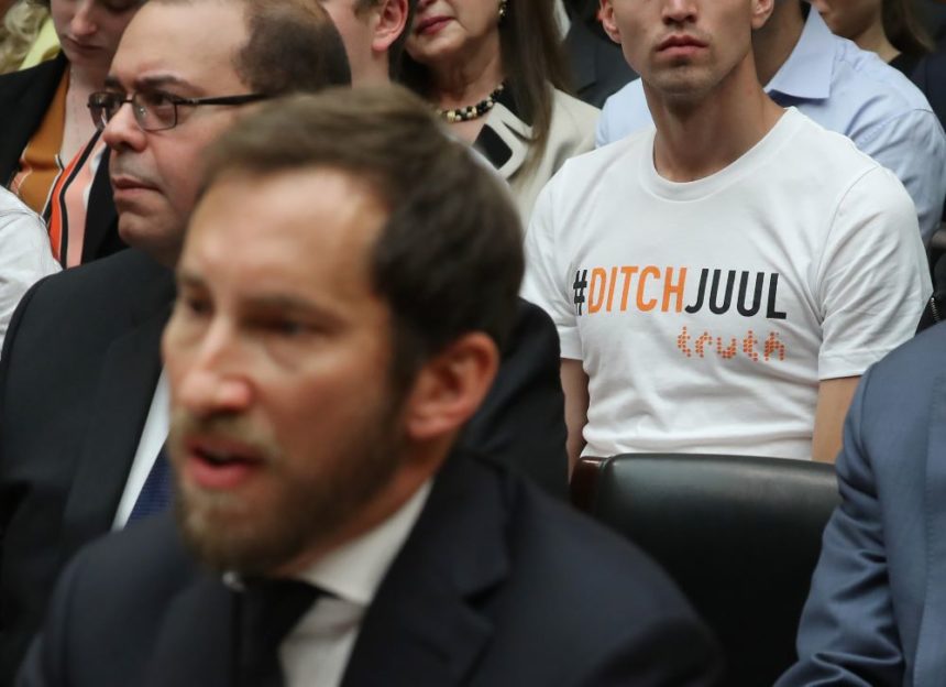 Juul cofounder James Monsees testifies before the House Economic and Consumer Policy Subcommittee. (Photo credit: Getty Images)