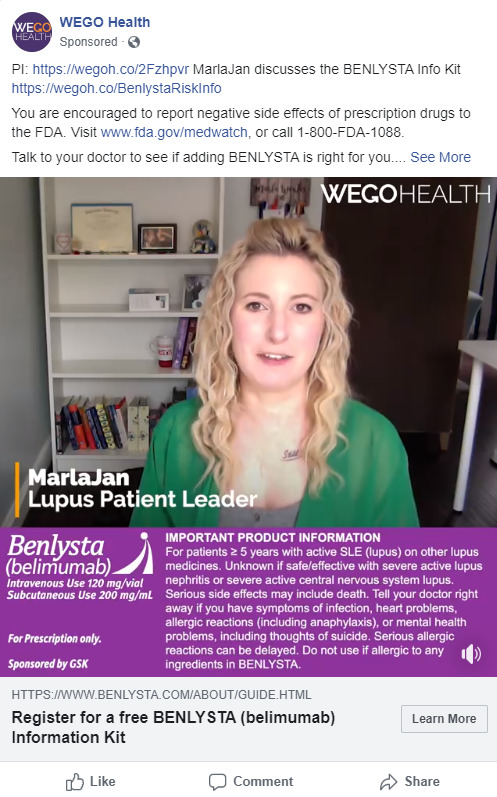 Wego Health's GSK BENLYSTA - Lupus Support Resources Campaign