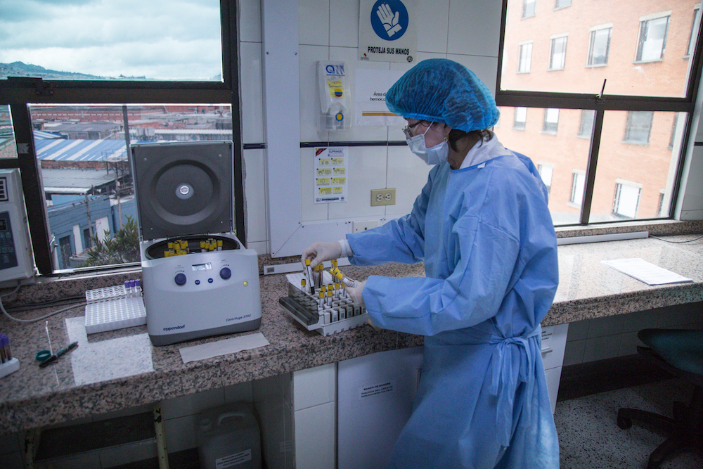 Blood testing amid COVID-19 pandemic in Bogota
