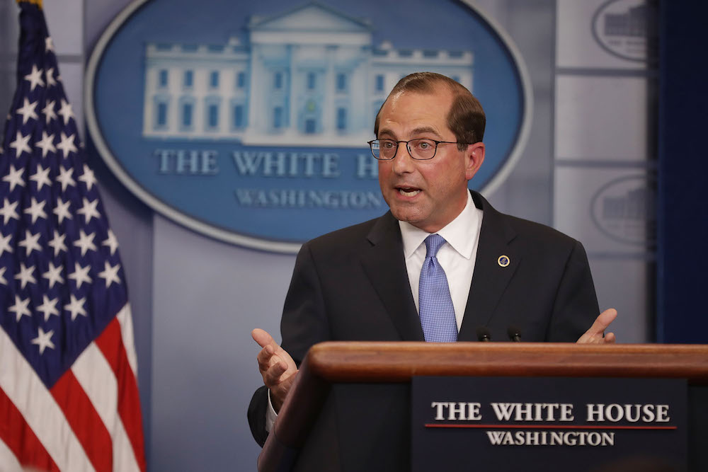Health And Human Services Secretary Alex Azar Speaks To The Press At The White House Press Briefing