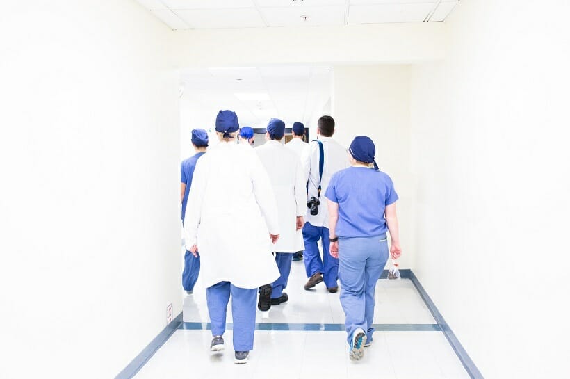 doctors in hospital hallway