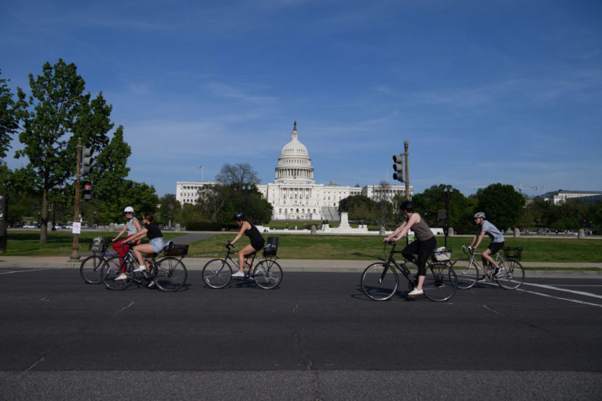 Maskless bike riders in DC