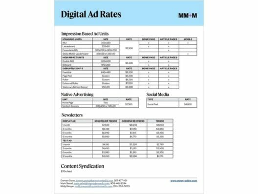 MM+M Digital Ad Rates