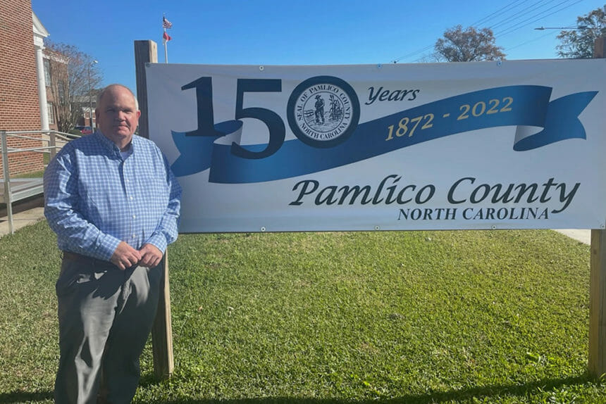 Pamlico County Manager Tim Buck has spent his life in the rural eastern North Carolina county. He is overseeing the funds it is getting from opioid settlements with drug companies. Although the county has been hit hard by the opioid crisis, it is receiving less money than urban areas. (CHANTELLE ALLISON)