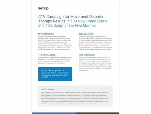 CTV Campaign for Movement Disorder Therapy Results in 130 New Brand Starts and 10% Script Lift in Five Months