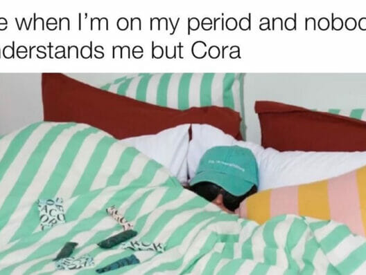 Cora is normalizing period talk with memes