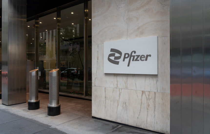 Pfizer world headquarters in New York City, USA.