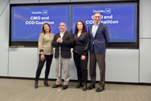 Accenture’s Jill Kramer; Disability:IN’s Russell Shaffer and Allyce Torres; TD Bank’s John Pluhowski