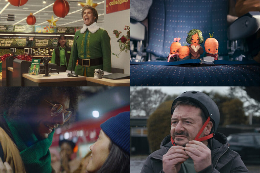 Collage of 2022 Christmas ads