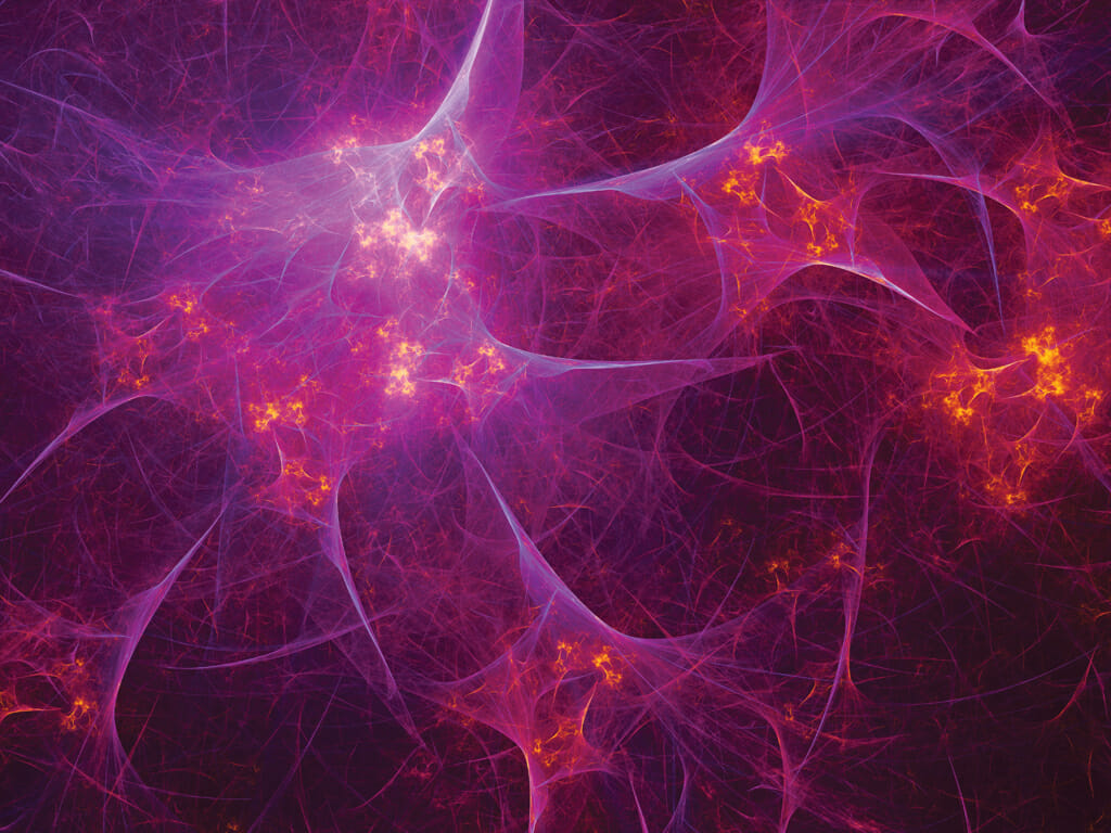 Abstract fractal art background, like a neural network or the nervous system