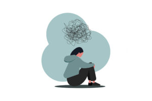 Depressed woman illustration