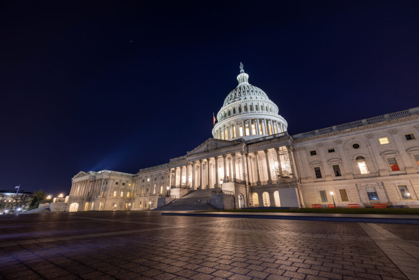 U.S. Capitol Building At Night