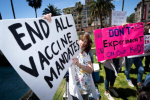 Anti-COVID Vaccine Parents Rally at LAUSD Headquaraters
