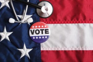 Voting Pin USA Medical Issue